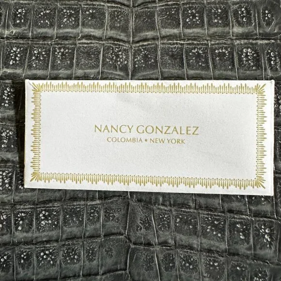 Nancy Gonzalez Crocodile Slate Blue Rectangular Prism Bag - Picture 5 of 8